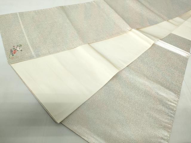 平和屋着物◎六通柄袋帯 作家物 霞よろけ縞 ワンポイント刺繍 銀糸 正絹 逸品 DABE0543qa