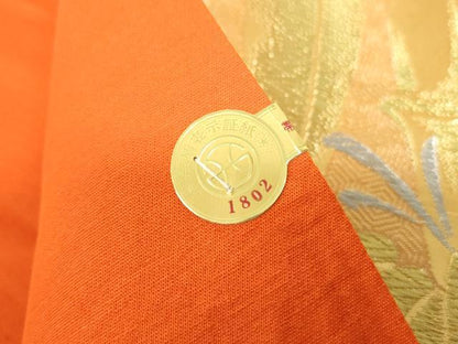 平和屋着物◎西陣　六通柄袋帯　笹竹文　金銀糸　証紙付き　正絹　逸品　DABE0556qa