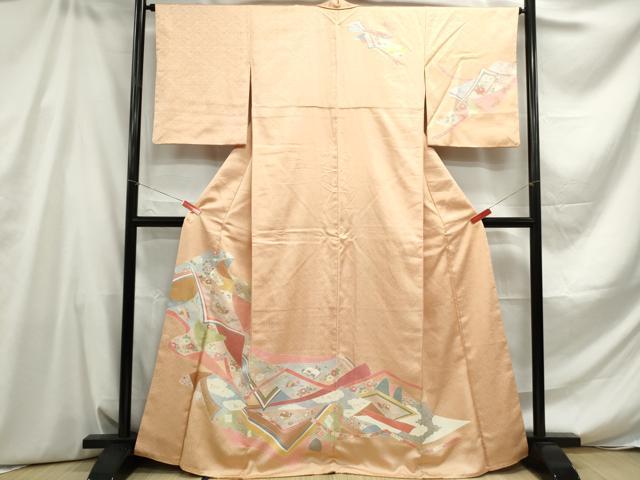 平和屋着物■訪問着 鴛鴦花文 金銀彩 正絹 逸品 DABE0603qa