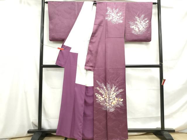 平和屋着物■訪問着 駒刺繍 流水草花文 金彩 正絹 逸品 DABE0605yqa