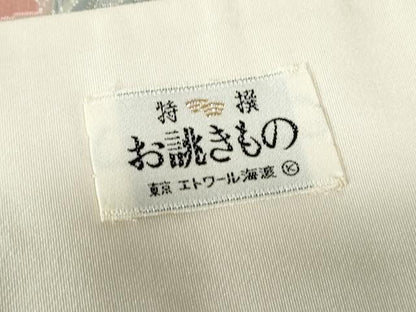 平和屋着物◎六通柄袋帯　唐織　プラチナ箔　亀甲孔雀文　正絹　逸品　DABE0622qa