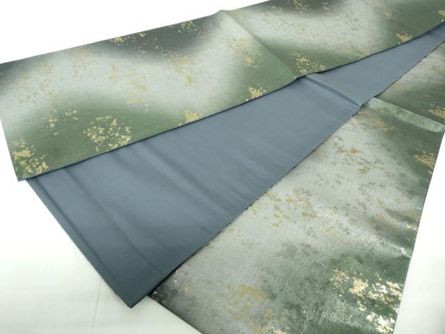 平和屋着物◎全通柄袋帯　霞文　引箔　正絹　逸品　DABE0718qa