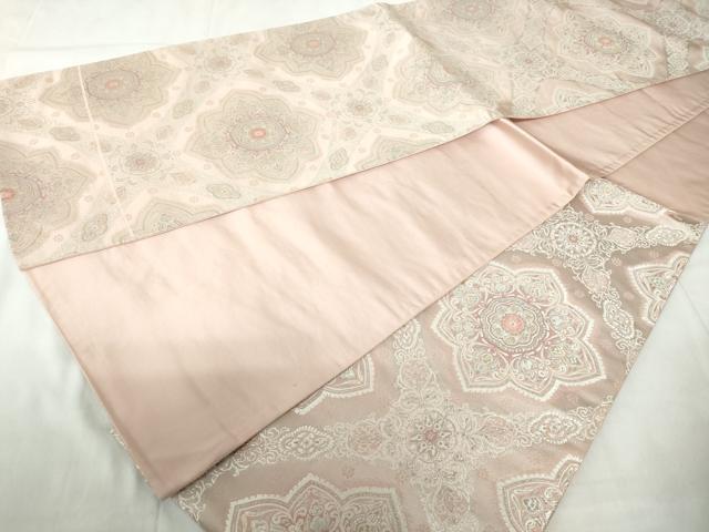 平和屋着物◎六通柄袋帯　唐織　正倉院花菱文　金銀糸　正絹　逸品　DABE0724qa