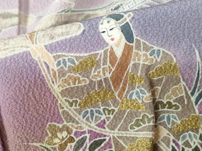 平和屋着物■訪問着　人物文　暈し染め　金彩　正絹　逸品　DABE0730qa