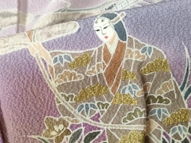 平和屋着物■訪問着　人物文　暈し染め　金彩　正絹　逸品　DABE0730qa