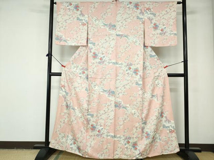 平和屋着物■上質な小紋　道長草花文　正絹　逸品　DABE0737qa