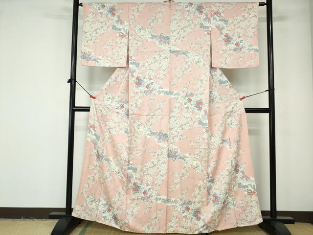 平和屋着物■上質な小紋　道長草花文　正絹　逸品　DABE0737qa