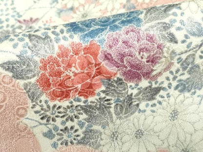 平和屋着物■上質な小紋　道長草花文　正絹　逸品　DABE0737qa