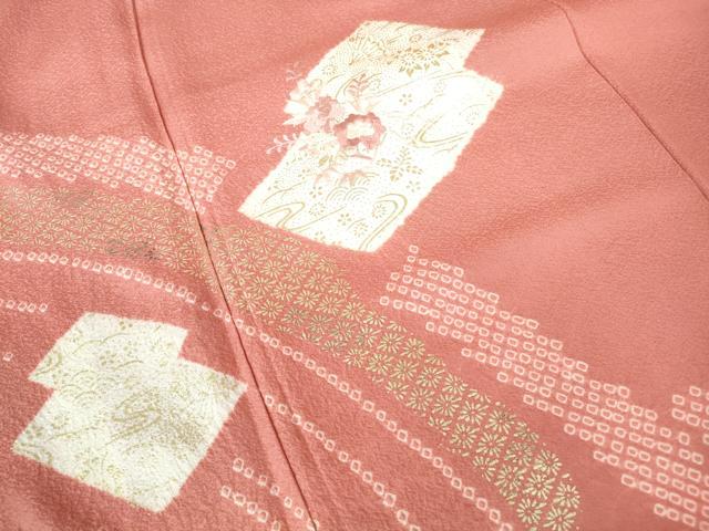 平和屋着物■訪問着 刺繍 重ね色紙流水花文 金彩 正絹 逸品 DABE0743qa