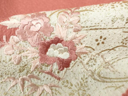 平和屋着物■訪問着 刺繍 重ね色紙流水花文 金彩 正絹 逸品 DABE0743qa