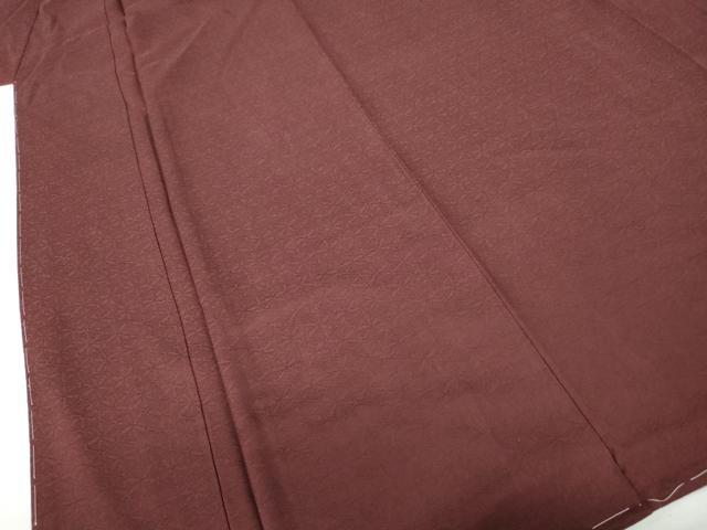 平和屋着物■上質な色無地　亀甲花地紋　葡萄茶色　正絹　逸品　DABE0745qa