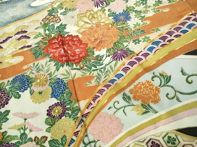 平和屋着物■豪華黒留袖　駒刺繍　花車文　金彩　正絹　逸品　DABE0748qa