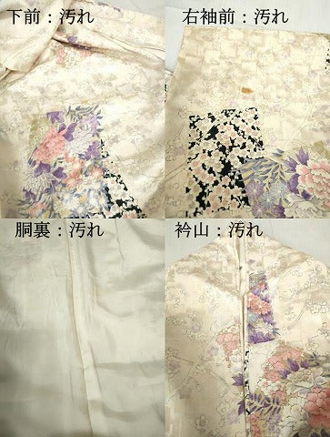 平和屋着物□上質な小紋 重ね色紙枝花文 金彩 正絹 逸品 DABE0750qa