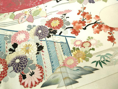 平和屋着物■豪華振袖 駒刺繍 エ霞花文 金銀彩 正絹 逸品 DABE0753qa