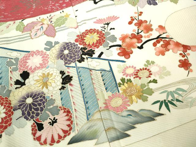 平和屋着物■豪華振袖 駒刺繍 エ霞花文 金銀彩 正絹 逸品 DABE0753qa