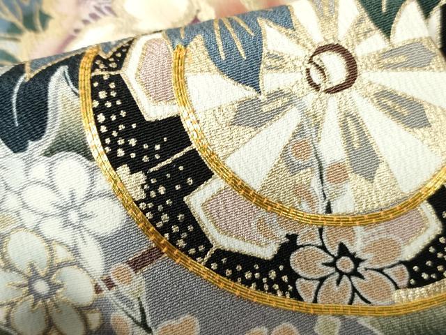平和屋着物■豪華黒留袖　駒刺繍　流水花車文　金彩　正絹　逸品　DABE0765qa