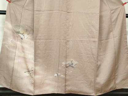 平和屋着物■訪問着　地紙花鳥文　暈し染め　銀彩　正絹　逸品　DABE0768qa