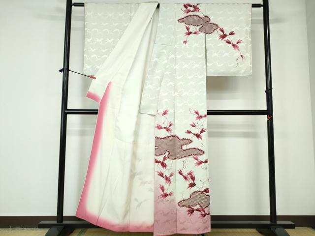平和屋着物■訪問着　折り鶴文　暈し染め　金彩　正絹　逸品　DABE0771qa