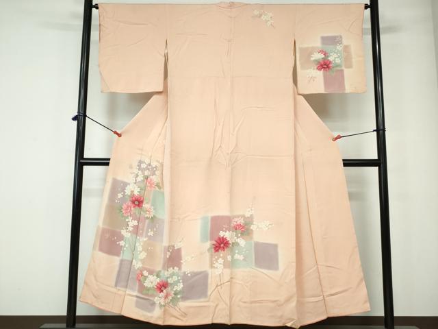 平和屋着物■訪問着　手描き　枝花文　暈し染め　正絹　逸品　DABE0772qa