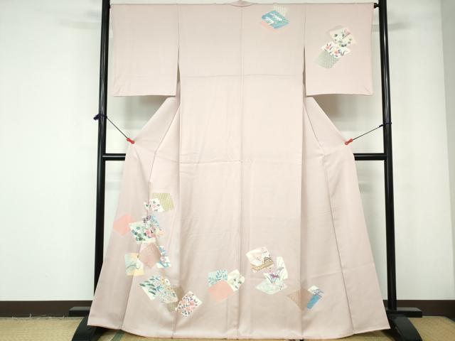 平和屋着物■訪問着　重ね破れ色紙花文　金銀彩　正絹　逸品　DABE0774qa