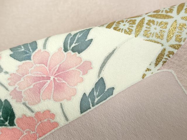平和屋着物■訪問着　重ね破れ色紙花文　金銀彩　正絹　逸品　DABE0774qa