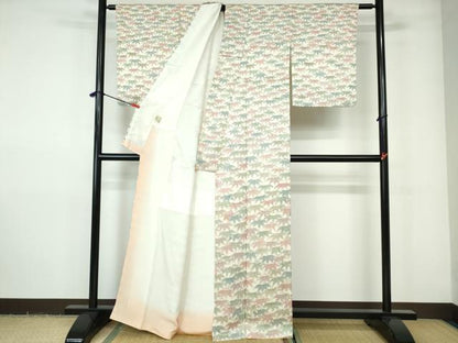 平和屋着物■訪問着　笹葉文　正絹　逸品　DABE0778qa