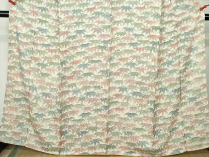平和屋着物■訪問着　笹葉文　正絹　逸品　DABE0778qa