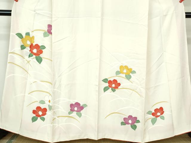平和屋着物■訪問着　駒刺繍　椿文　金彩　正絹　逸品　DABE0780qa