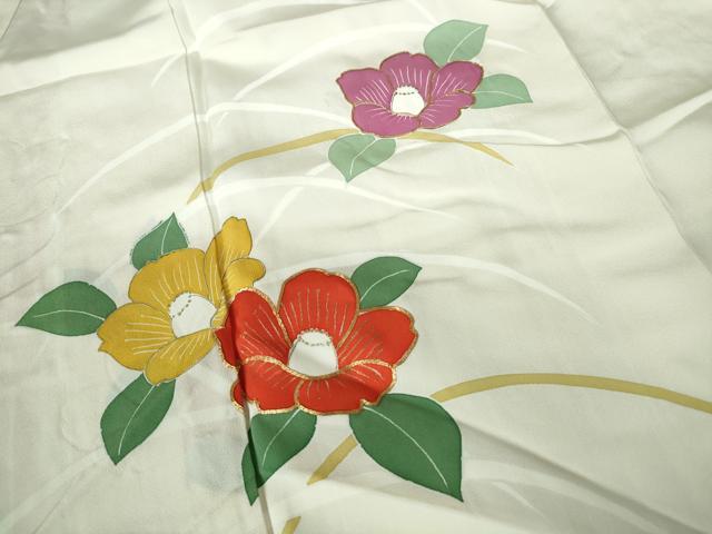 平和屋着物■訪問着　駒刺繍　椿文　金彩　正絹　逸品　DABE0780qa