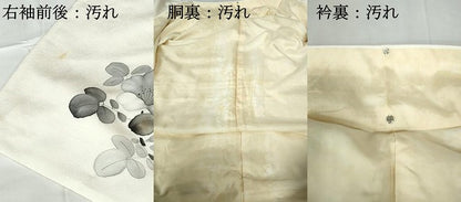 平和屋着物■訪問着　手描き　枝花文　金彩　正絹　逸品　DABE0782qa