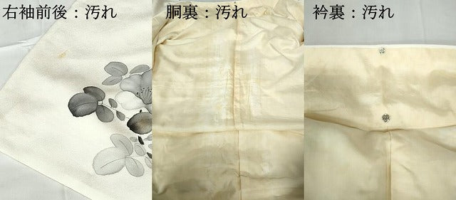 平和屋着物■訪問着　手描き　枝花文　金彩　正絹　逸品　DABE0782qa