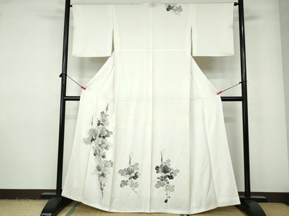 平和屋着物■訪問着　手描き　枝花文　金彩　正絹　逸品　DABE0782qa