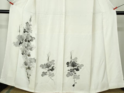 平和屋着物■訪問着　手描き　枝花文　金彩　正絹　逸品　DABE0782qa