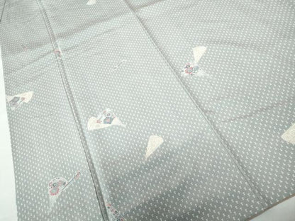 平和屋着物■上質な小紋　扇面文　正絹　逸品　DABE0785qa