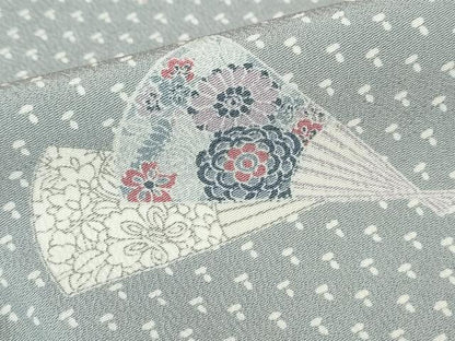 平和屋着物■上質な小紋　扇面文　正絹　逸品　DABE0785qa