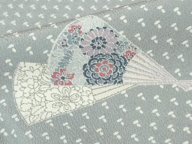 平和屋着物■上質な小紋　扇面文　正絹　逸品　DABE0785qa