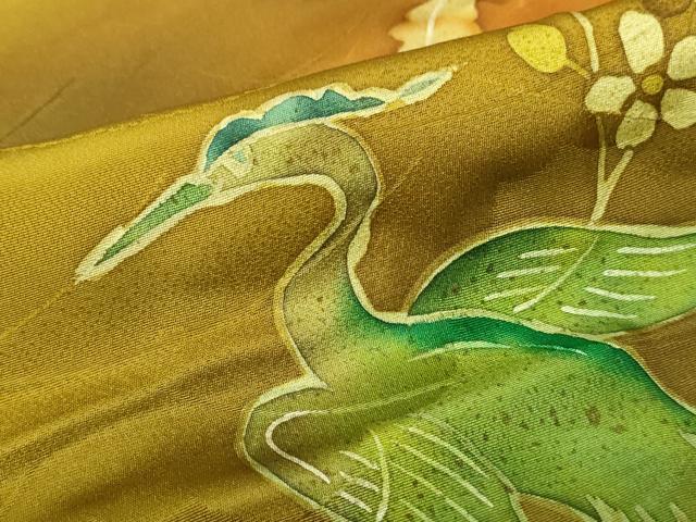 平和屋着物□上質な小紋 更紗花鳥文 暈し染め 正絹 逸品 DABE0788qa
