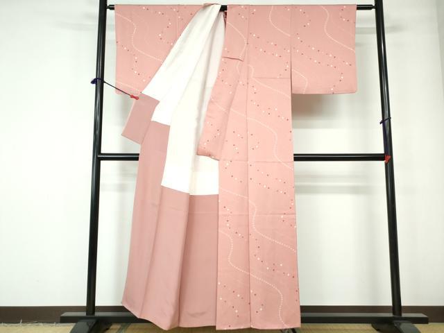 平和屋着物■上質な小紋　絞り　流水文　正絹　逸品　DABE0794qa