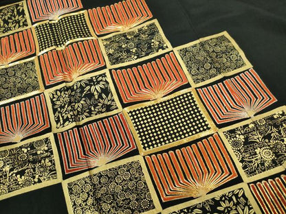 平和屋着物■豪華黒留袖　駒刺繍　格子笹花文　金彩　正絹　逸品　DABE0799qa