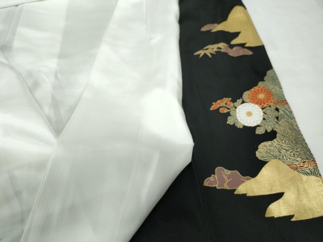 平和屋着物■豪華黒留袖 駒刺繍 風景花文 金銀彩 正絹 逸品 DABE0801qa