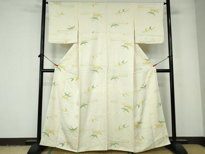 平和屋着物■上質な小紋 エ霞飛鶴文 暈し染め 正絹 逸品 DABE0806qa