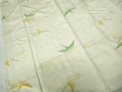 平和屋着物■上質な小紋 エ霞飛鶴文 暈し染め 正絹 逸品 DABE0806qa