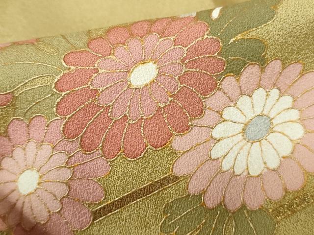 平和屋着物■訪問着 草花文 金彩 正絹 逸品 DABE0811qa