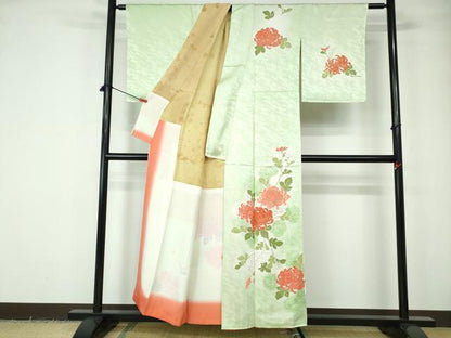 平和屋着物■訪問着 駒刺繍 乱菊 暈し染め 金彩 正絹 逸品 DABE0813qa