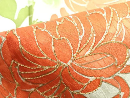 平和屋着物■訪問着 駒刺繍 乱菊 暈し染め 金彩 正絹 逸品 DABE0813qa
