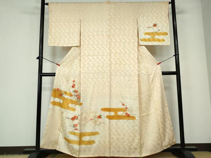 平和屋着物■訪問着　駒刺繍　エ霞花車文　金彩　やまと誂製　正絹　逸品　DABE0817qa