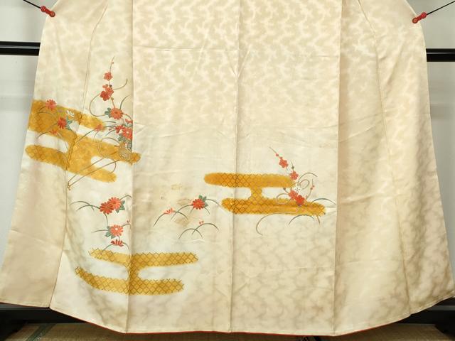 平和屋着物■訪問着　駒刺繍　エ霞花車文　金彩　やまと誂製　正絹　逸品　DABE0817qa