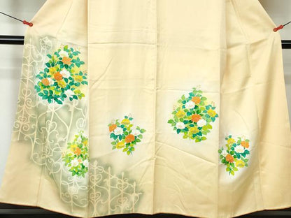 平和屋着物■訪問着　草花文　暈し染め　金彩　正絹　逸品　DABE0820qa