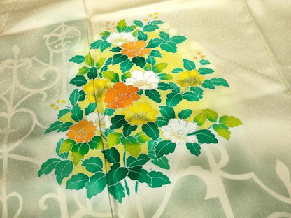 平和屋着物■訪問着　草花文　暈し染め　金彩　正絹　逸品　DABE0820qa