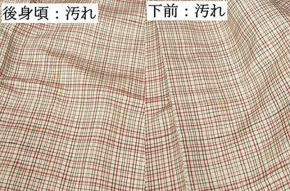 平和屋着物■上質な紬 格子文 正絹 逸品 DABE0823qa